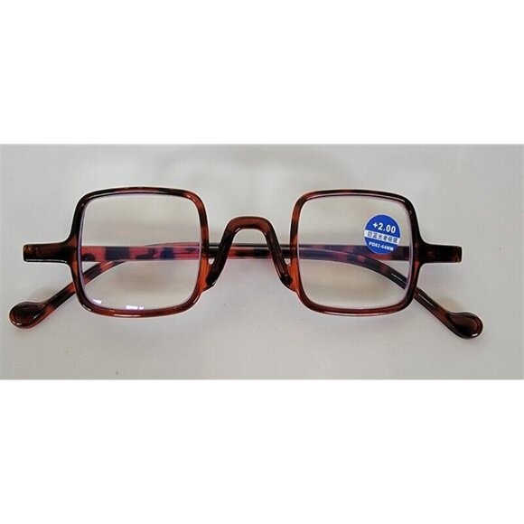EyeKepper Brown Small Geometric Square 1.5 Blue Light Reading Glasses 113220 - Picture 2 of 3